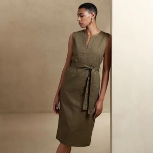 Banana Republic linen-cotton shift midi dress